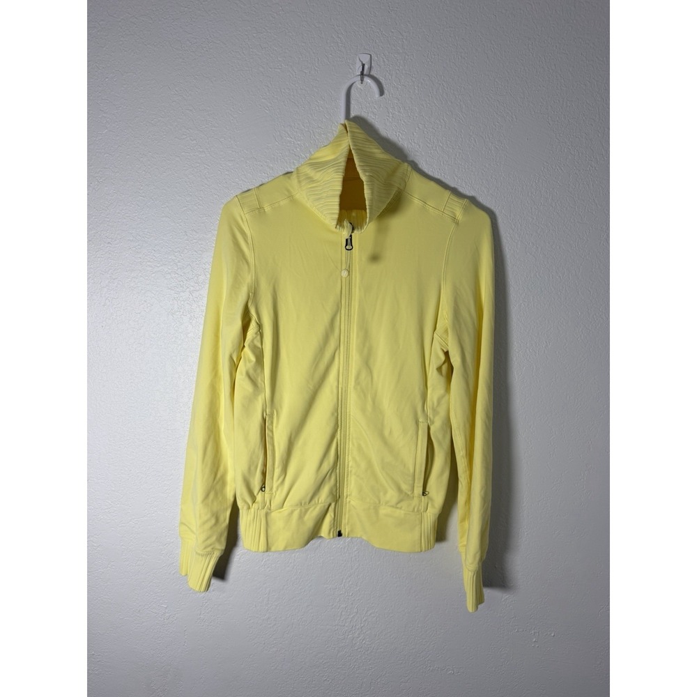 Lululemon Athletica Raja Jacket Womens 6 Reversible Yellow Mesh/Solid Zip Up